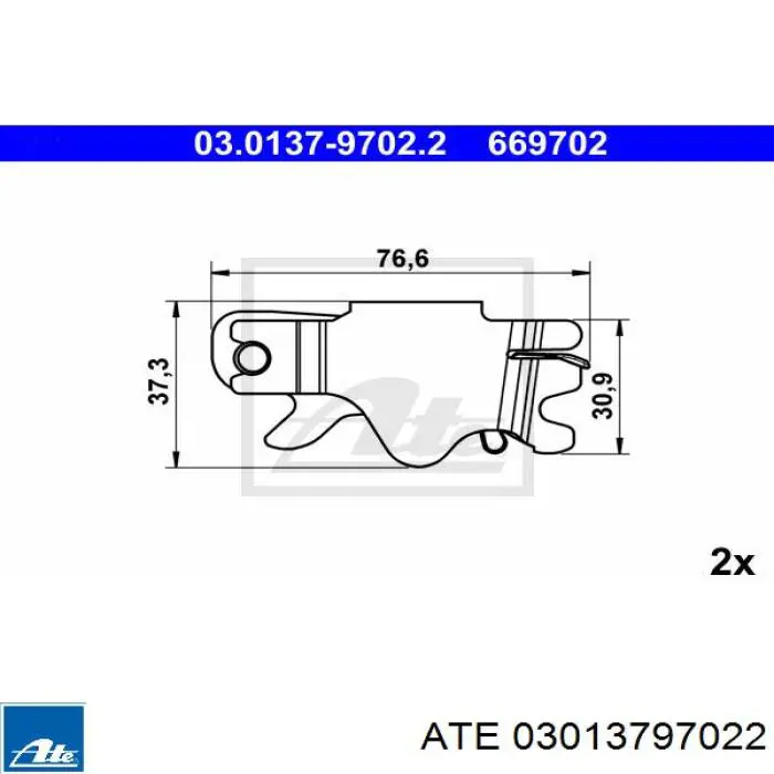 Compre 03013797022 ATE Kit de reparação do freio de estacionamento
