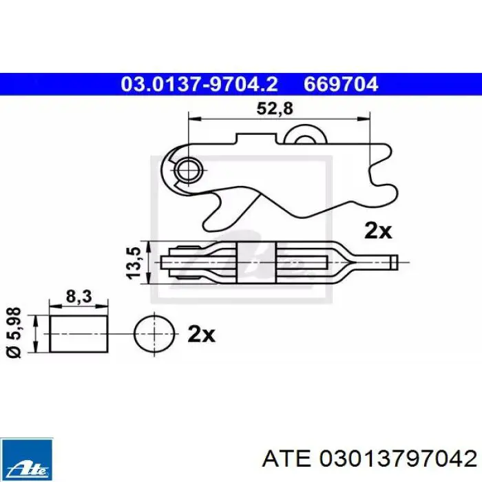 Разжимной механизм колодок стояночного тормоза на Mercedes A (W169)