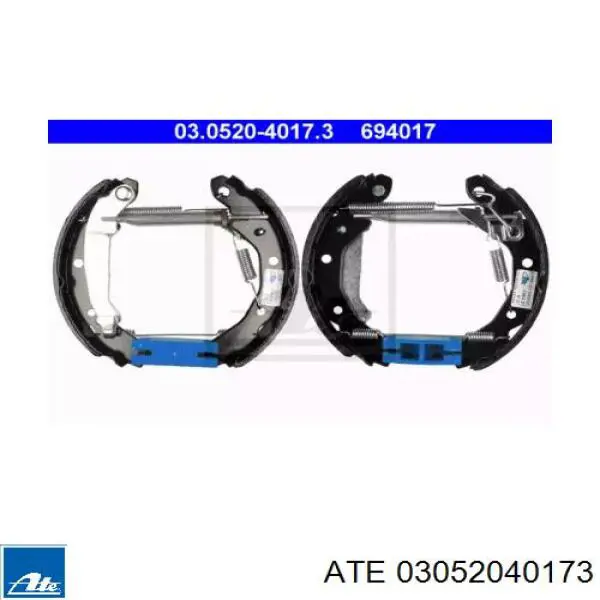 Колодки тормозные задние барабанные, в сборе с цилиндрами, комплект 03052040173 ATE