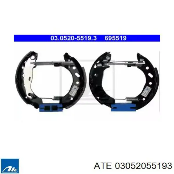 Колодки тормозные задние барабанные, в сборе с цилиндрами, комплект 03052055193 ATE