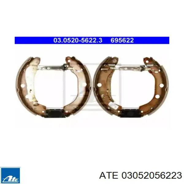Колодки тормозные задние барабанные, в сборе с цилиндрами, комплект 03052056223 ATE
