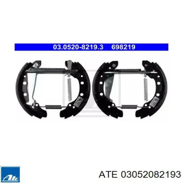 Колодки тормозные задние барабанные, в сборе с цилиндрами, комплект 03052082193 ATE