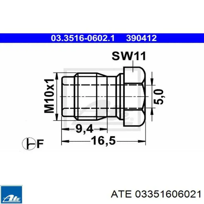Unión de tubos de freno de conexión 03351606021 ATE