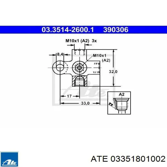Ремкомплект тормозной системы ATE 03351801002 цена, от 2.57 USD