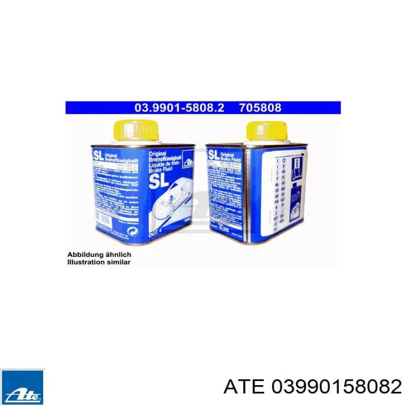 Жидкость тормозная ATE Brake Fluid SL DOT 4 0.25 л (03990158082)