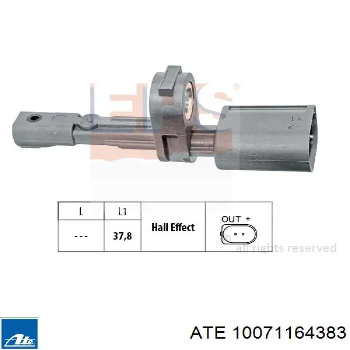 Датчик АБС (ABS) задний левый 10071164383 ATE
