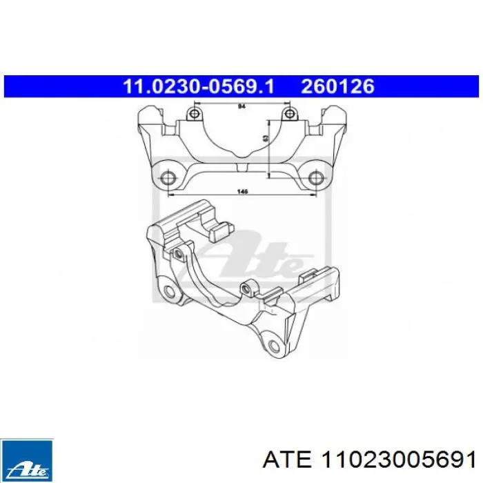 Кронштейн суппорта ATE 11023005691 цена, от 31.67 USD