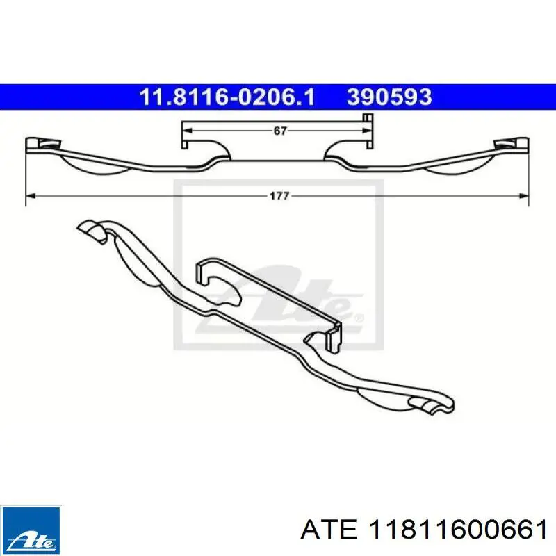 Conjunto De Muelles Almohadilla Discos Traseros 11811600661 ATE