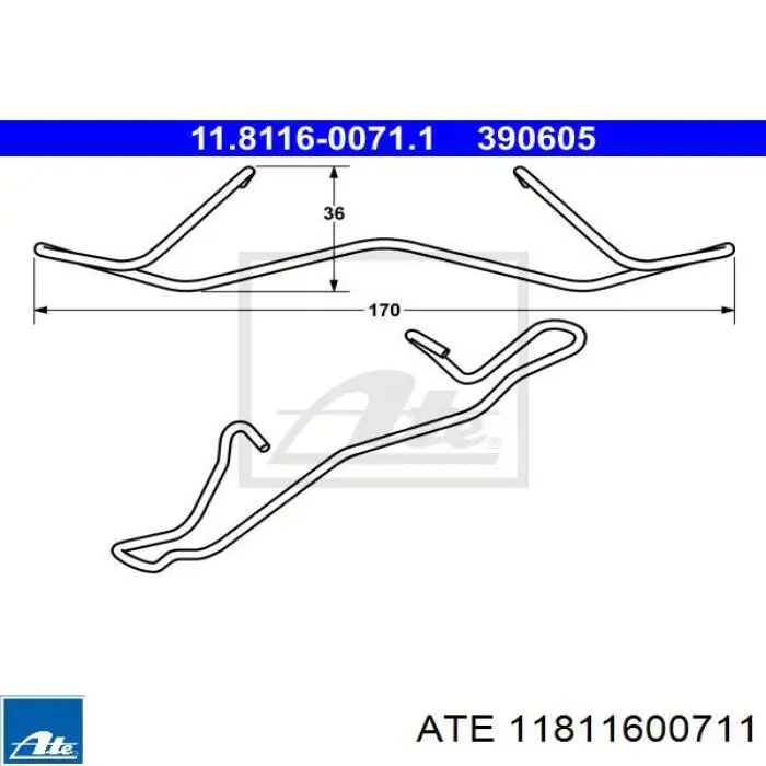 Conjunto De Muelles Almohadilla Discos Delanteros 11811600711 ATE