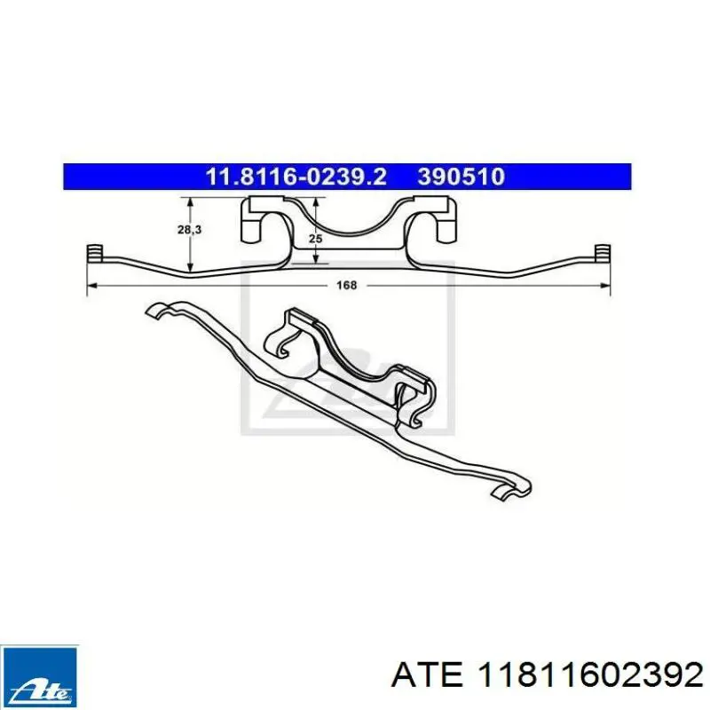 Conjunto De Muelles Almohadilla Discos Delanteros 11811602392 ATE