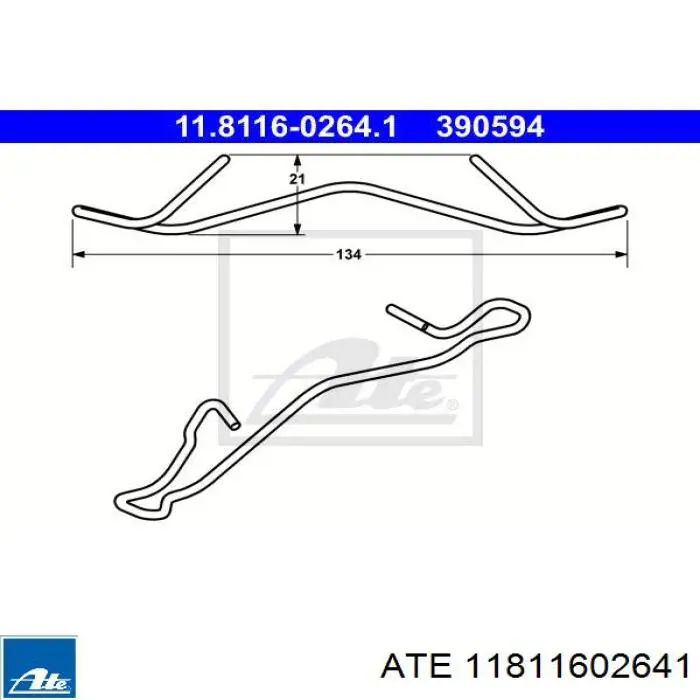 Conjunto De Muelles Almohadilla Discos Delanteros 11811602641 ATE