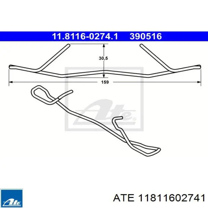 Conjunto De Muelles Almohadilla Discos Delanteros 11811602741 ATE