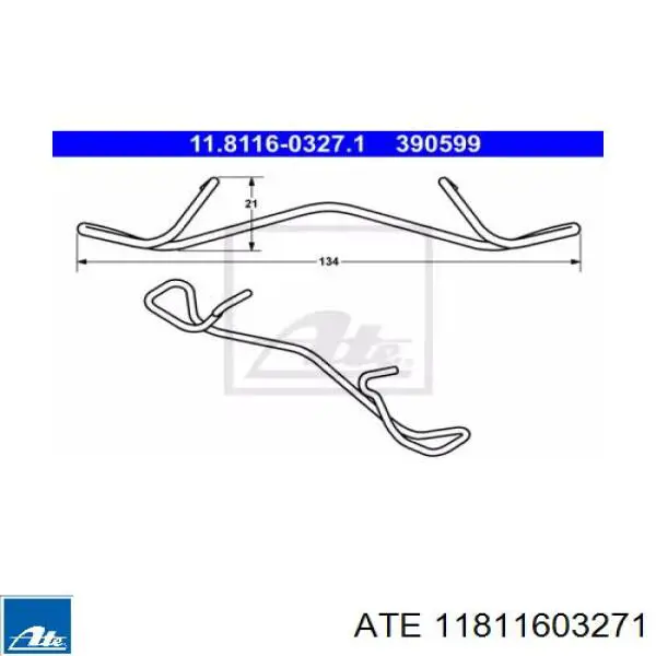 30665016 Volvo Комплект пружинок крепления дисковых колодок, задних