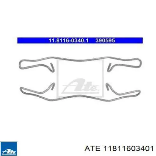 Комплект пружинок кріплення дискових колодок, задніх 11811603401 ATE