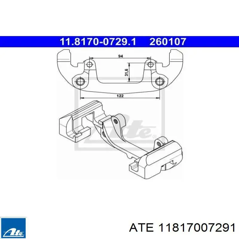 Кронштейн суппорта ATE 11817007291 цена, от 22.80 USD