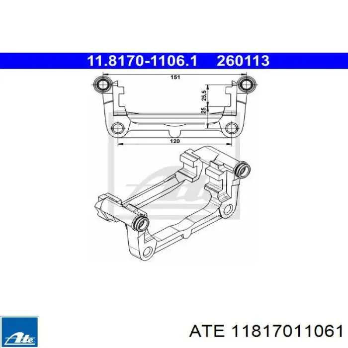 0546114 Opel braçadeira do freio de suporte traseiro