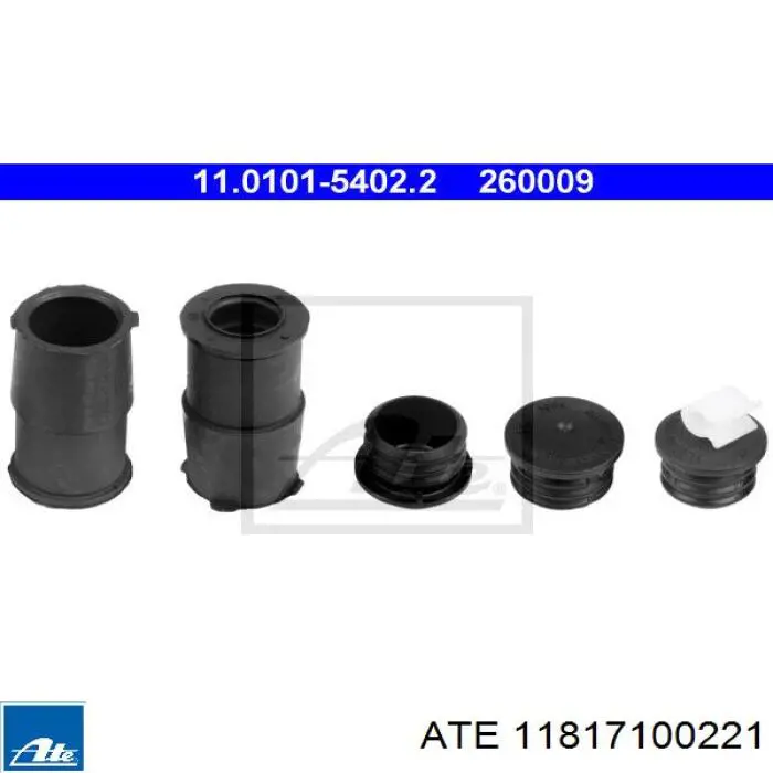 11817100221 ATE Ремкомплект суппорта тормозного, переднего