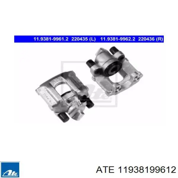 Суппорт тормозной задний левый 11938199612 ATE
