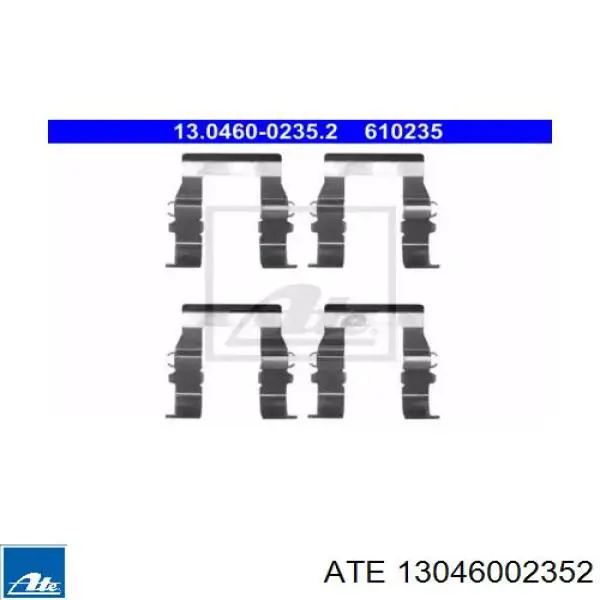 Комплект пружинок крепления дисковых колодок передних ATE 13046002352