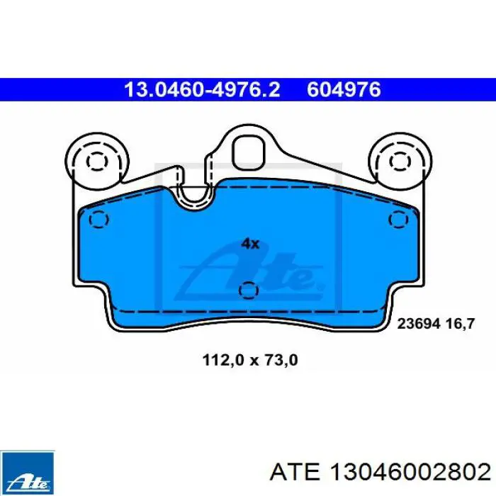 Ремкомплект тормозов задних ATE 13046002802
