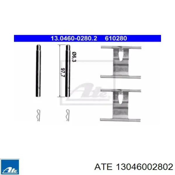 Ремкомплект тормозов задних ATE 13046002802 цена, от 21.01 USD