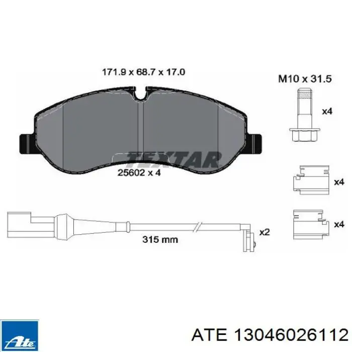 Колодки ATE 13046026112 цена, от 69.66 USD