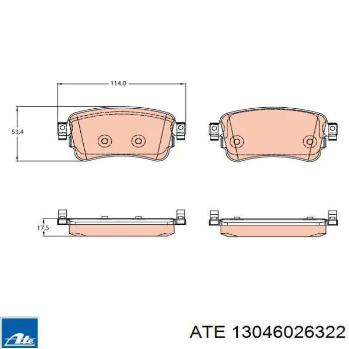 Колодки дисковые  ATE 13046026322 цена, от 44.31 USD