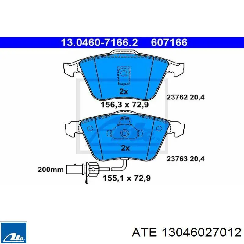 Колодки ATE 13046027012 цена, от 40.89 USD