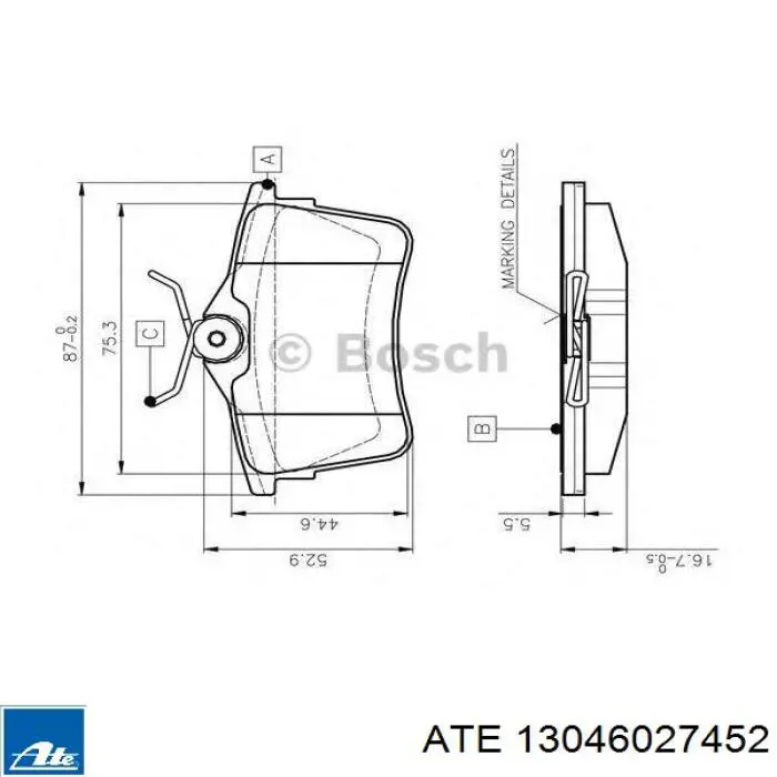 Колодки дисковые  ATE 13046027452 цена, от 38.67 USD