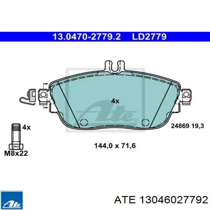 Колодки ATE 13046027792 цена, от 55.15 USD