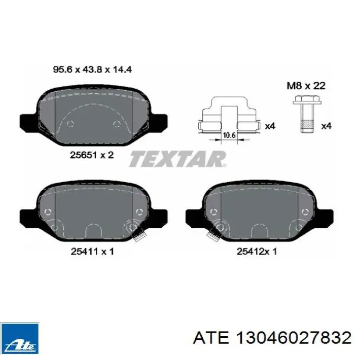 Колодки дисковые  ATE 13046027832 цена, от 31.90 USD