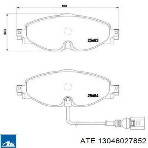 Колодки ATE 13046027852 цена, от 71.02 USD