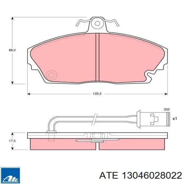 Передние тормозные колодки 13046028022 ATE