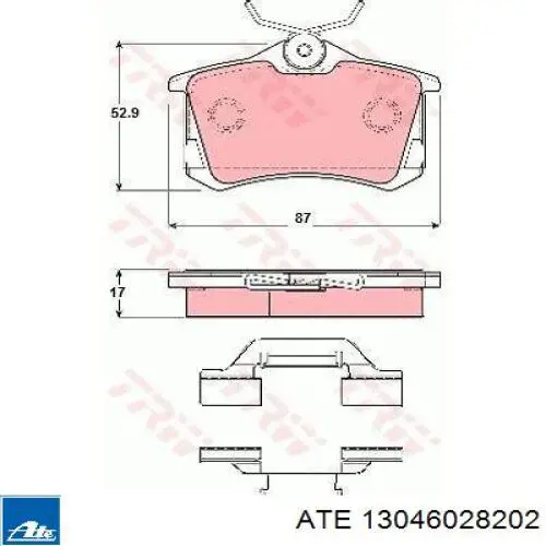 Задние дисковые колодки ATE 13046028202
