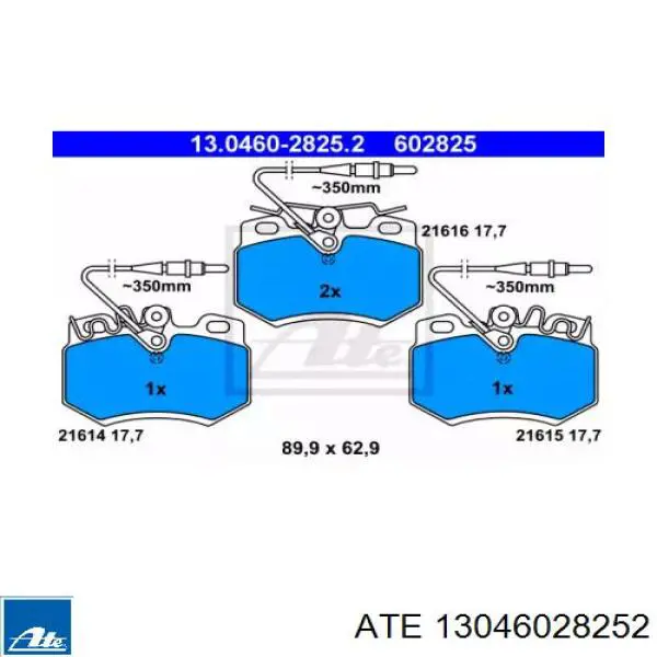 Передние тормозные колодки 13046028252 ATE