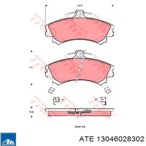 Передние тормозные колодки 13046028302 ATE