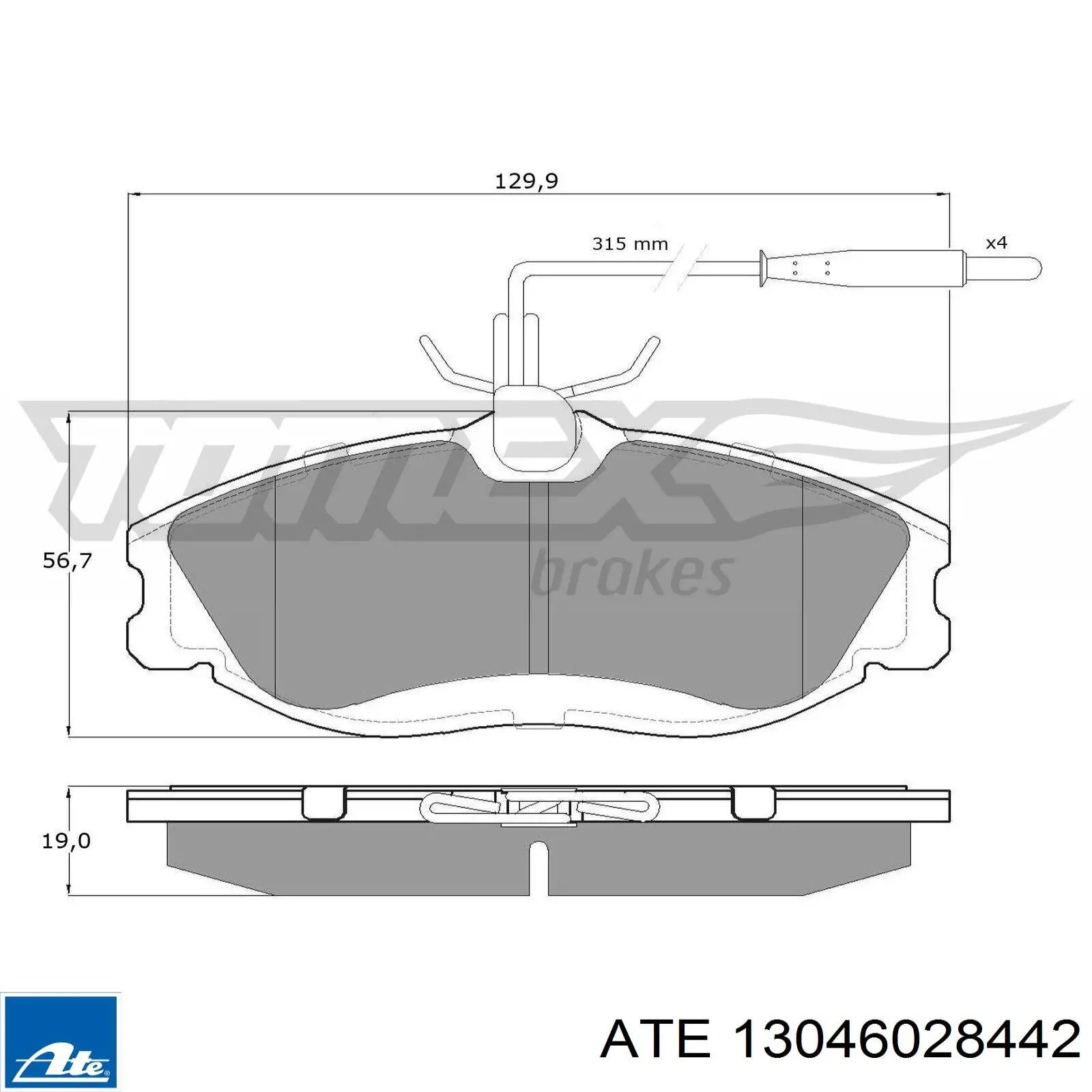 Тормозные колодки ATE 13046028442