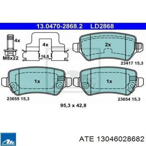 Колодки дисковые  ATE 13046028682 цена, от 21.93 USD