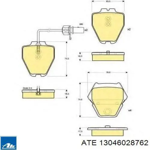 Колодки ATE 13046028762 цена, от 65.07 USD