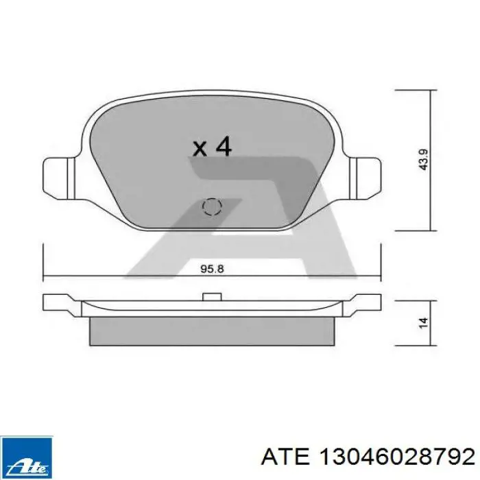 Задние дисковые колодки ATE 13046028792