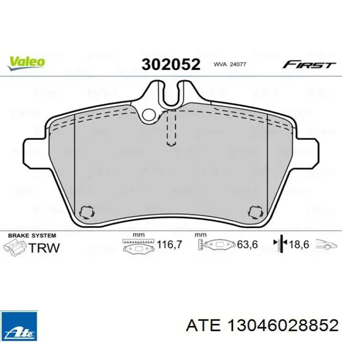 Колодки ATE 13046028852 цена, от 43.84 USD