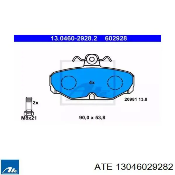 Задние тормозные колодки 13046029282 ATE