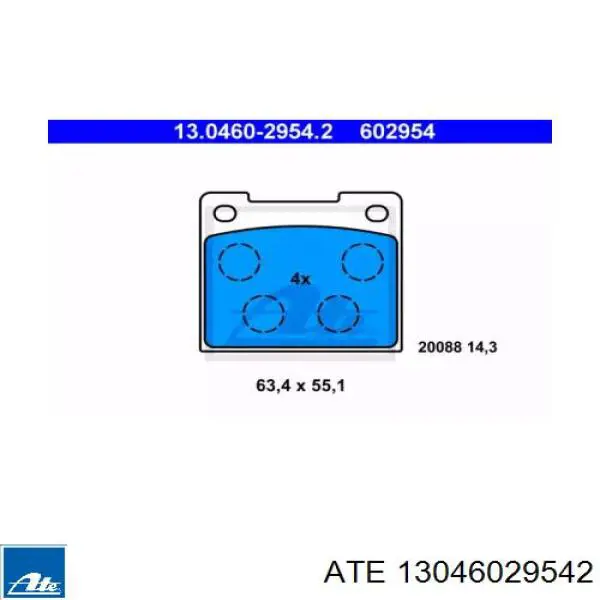 Задние тормозные колодки 13046029542 ATE