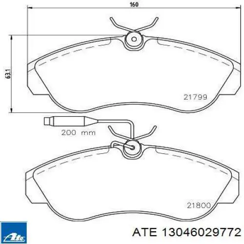 Тормозные колодки ATE 13046029772