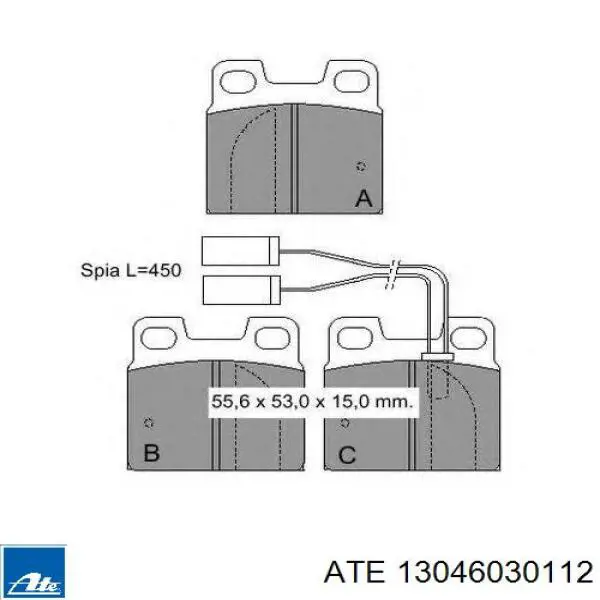 Колодки дисковые  ATE 13046030112 цена, от 9.69 USD