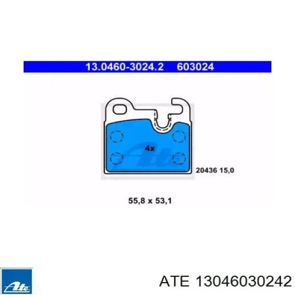 Задние тормозные колодки 13046030242 ATE