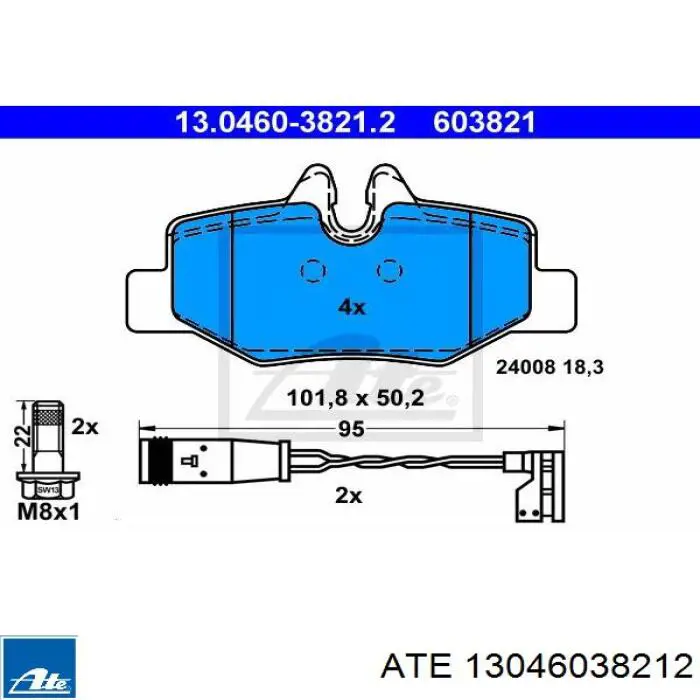 Колодки дисковые  ATE 13046038212 цена, от 18.22 USD