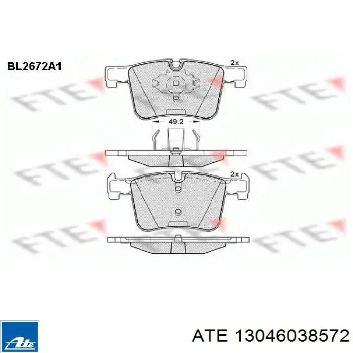 Колодки ATE 13046038572 цена, от 89.16 USD