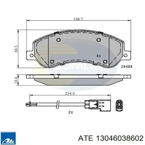 Тормозные колодки ATE 13046038602