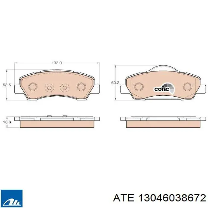Колодки ATE 13046038672 цена, от 26.34 USD
